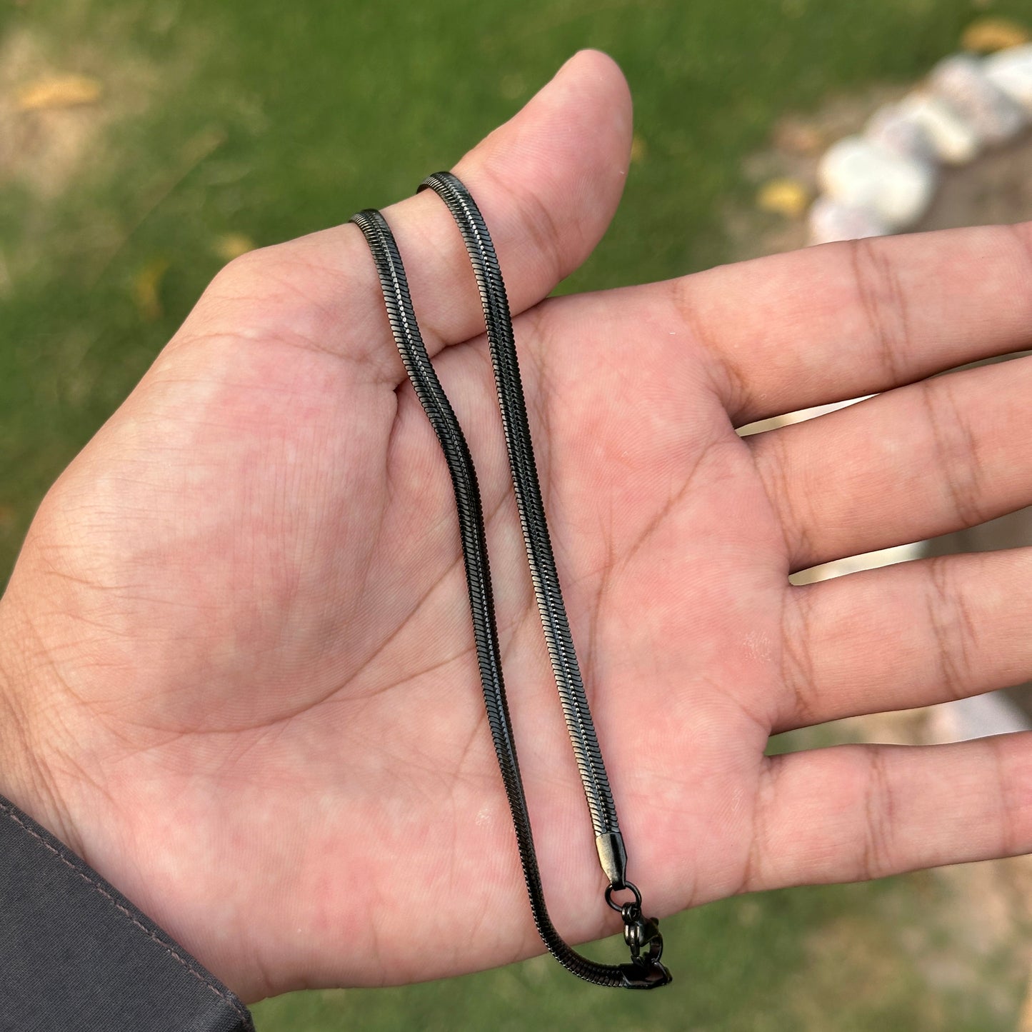 Premium Black & Gold Stainless Steel Sleek-Snake Chain