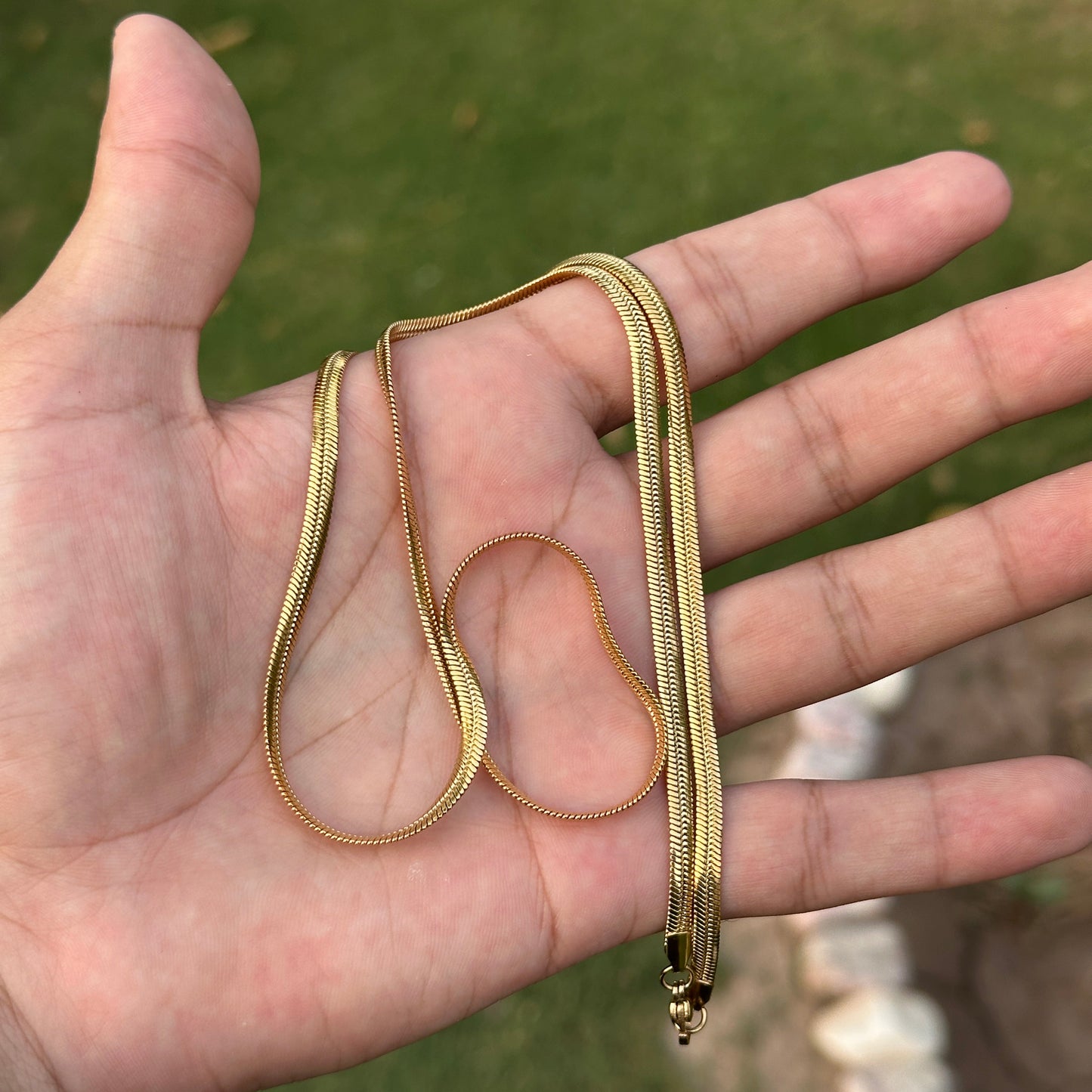 Premium Black & Gold Stainless Steel Sleek-Snake Chain