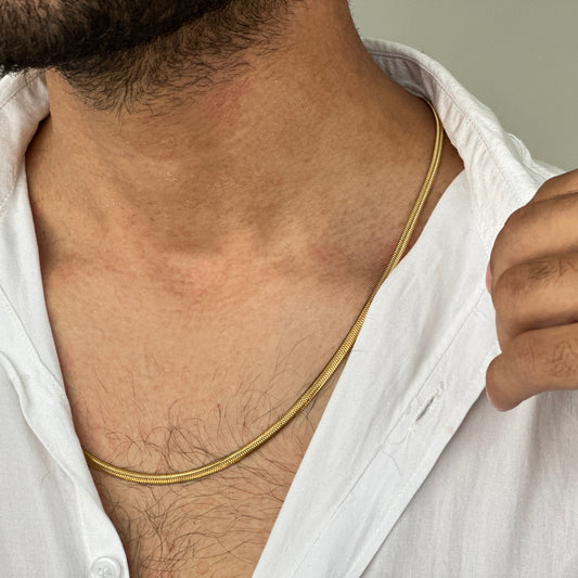 Premium Black & Gold  Stainless Steel Sleek-Snake Chain