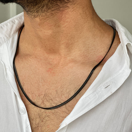 Premium Black & Gold  Stainless Steel Sleek-Snake Chain